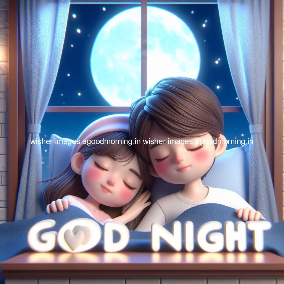 good night images couple romantic cute d couple is seating together with night vibes blue agoodmorning ()