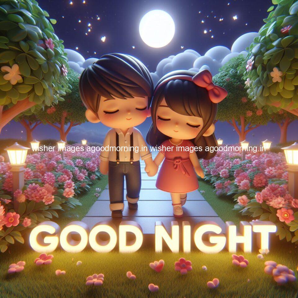 good night images couple romantic cute d couple is seating together with night vibes blue agoodmorning ()