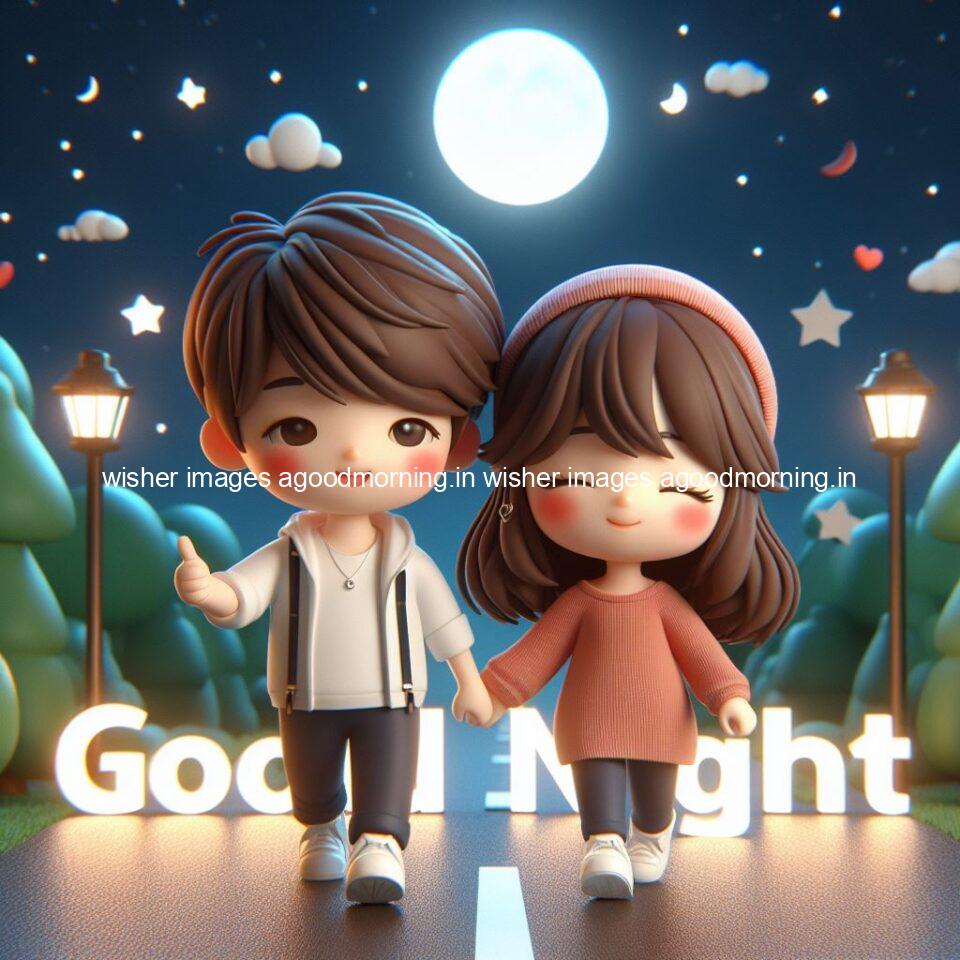 good night images couple romantic cute d couple is seating together with night vibes blue agoodmorning ()