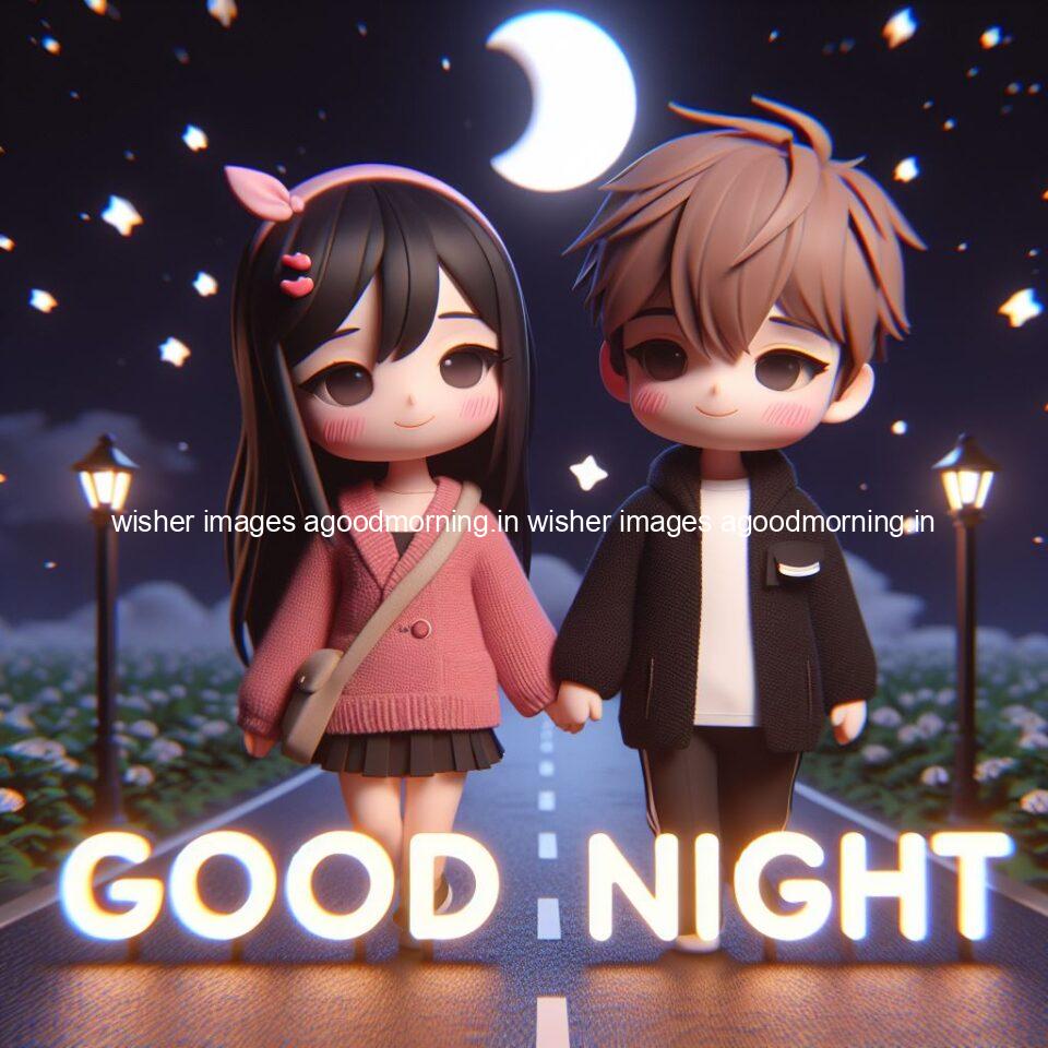 good night images couple romantic cute d couple is seating together with night vibes blue agoodmorning ()