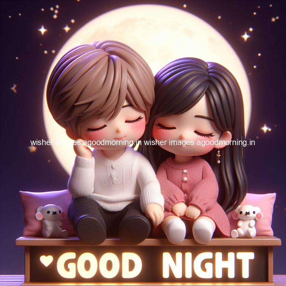 good night images couple romantic cute d couple is seating together with night vibes blue agoodmorning ()