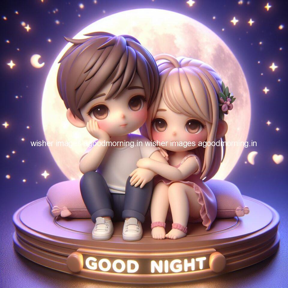 good night images couple romantic cute d couple is seating together with night vibes blue agoodmorning ()