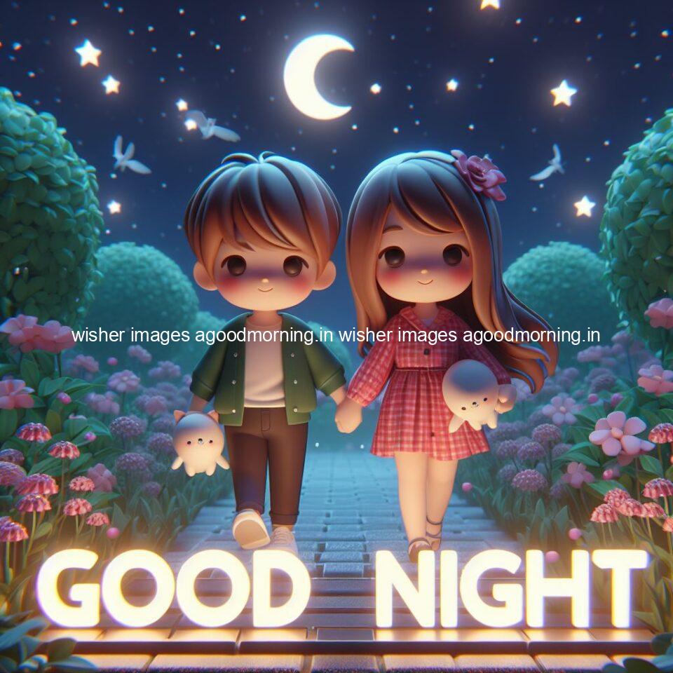 good night images couple romantic cute d couple is seating together with night vibes blue agoodmorning ()