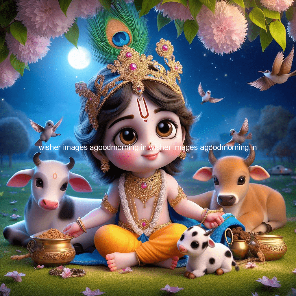 kanha ji ki picture kanha ji hs wallpaper with beautiful background with full garden and blue and green background ()