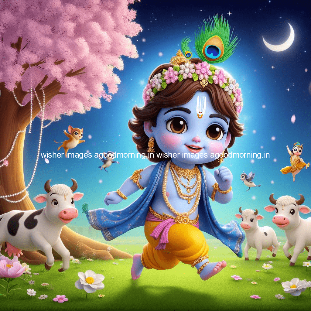 kanha ji ki picture kanha ji hs wallpaper with beautiful background with full garden and blue and green background ()