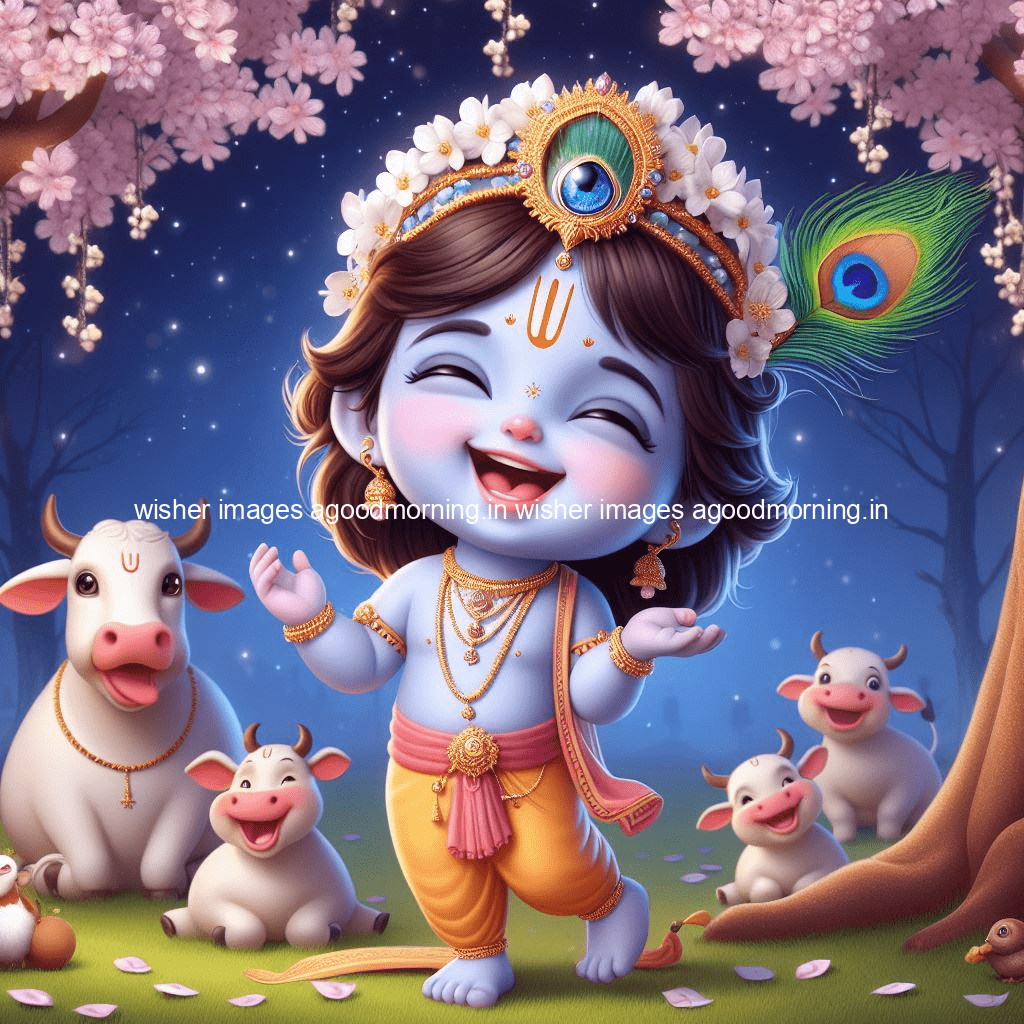 kanha ji ki picture kanha ji hs wallpaper with beautiful background with full garden and blue and green background ()