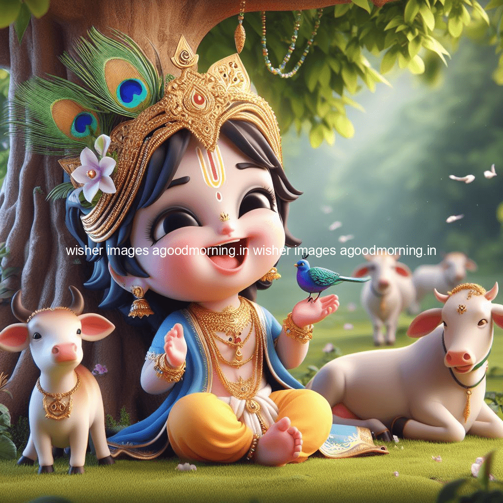 kanha ji ki picture kanha ji hs wallpaper with beautiful background with full garden and blue and green background ()