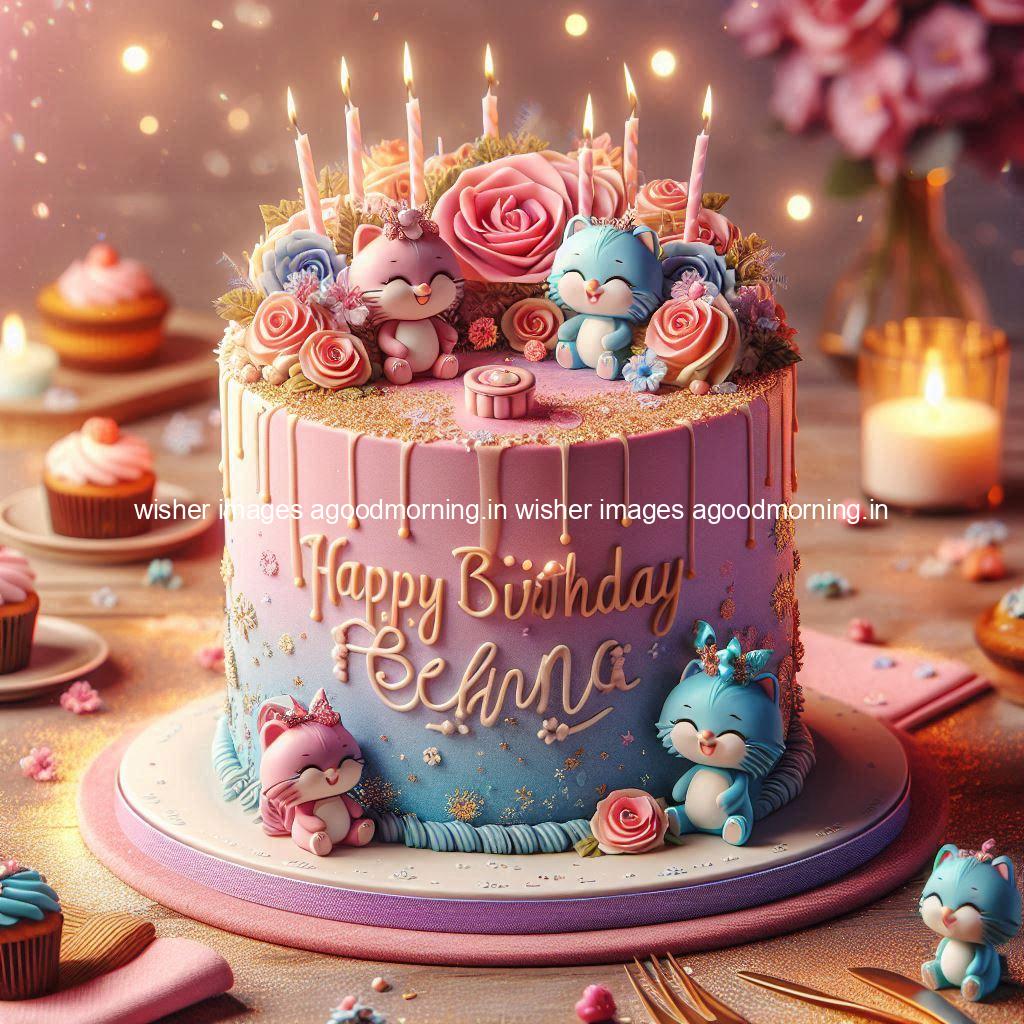 happy birthday name happy birthday beautiful background with cakes ()