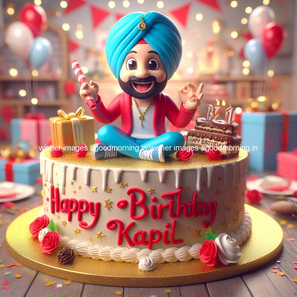 happy birthday name happy birthday kapil beautiful background with cakes