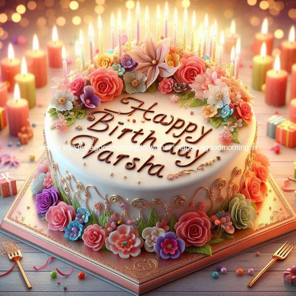 happy birthday name happy birthday varsha beautiful background with cakes ()