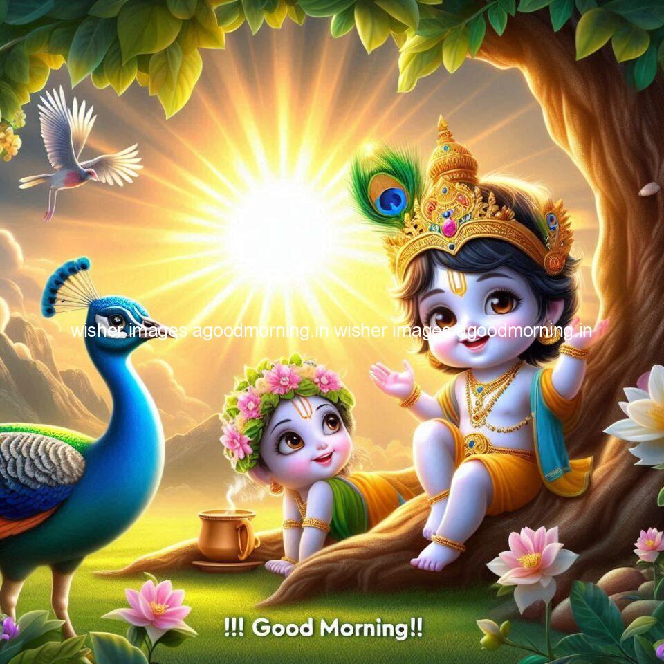 krishna-cartoon-images-hd-wallpapers-beautiful-garden-with-sun-rise-behind-he-krishna-ji-with-peacock-are-seating-103-960x960 105+ krishna Cartoon Images HD Wallpapers Free Download