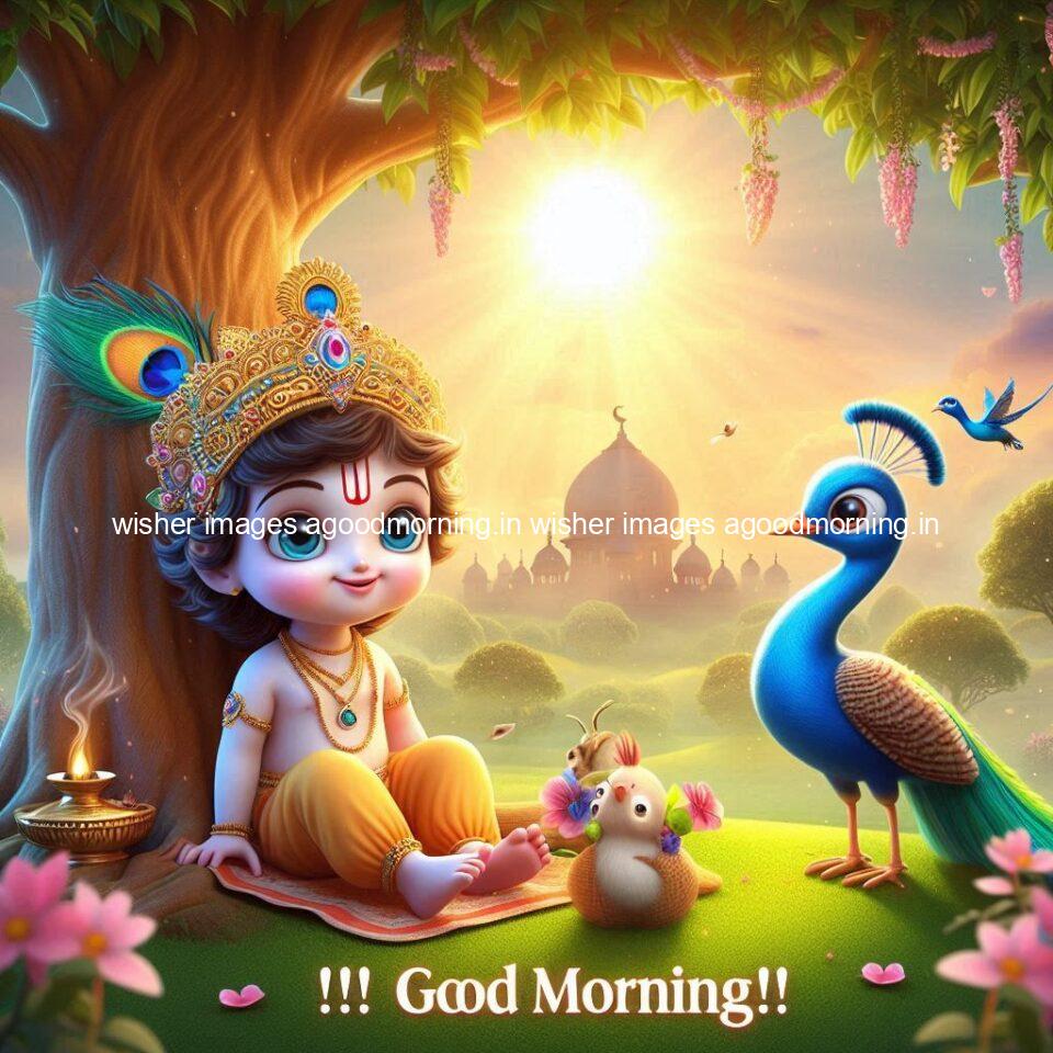 krishna-cartoon-images-hd-wallpapers-beautiful-garden-with-sun-rise-behind-he-krishna-ji-with-peacock-are-seating-104-960x960 105+ krishna Cartoon Images HD Wallpapers Free Download