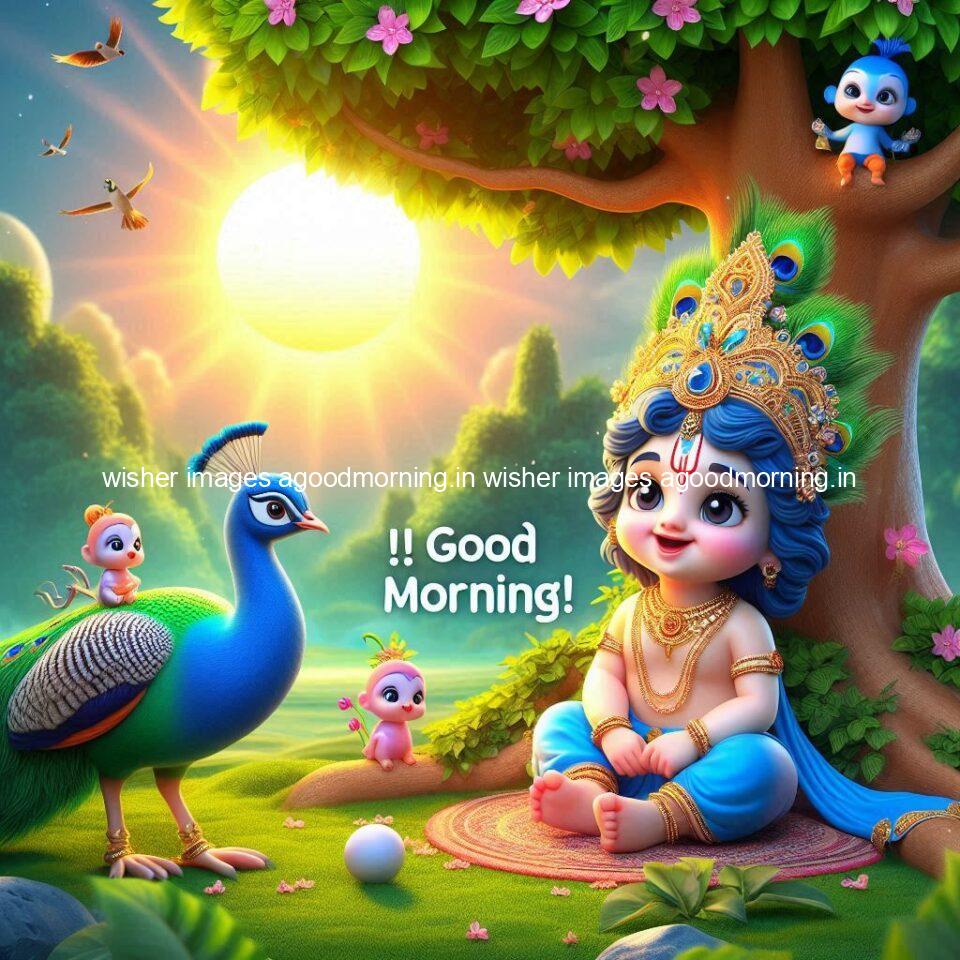 krishna-cartoon-images-hd-wallpapers-beautiful-garden-with-sun-rise-behind-he-krishna-ji-with-peacock-are-seating-20-960x960 105+ krishna Cartoon Images HD Wallpapers Free Download