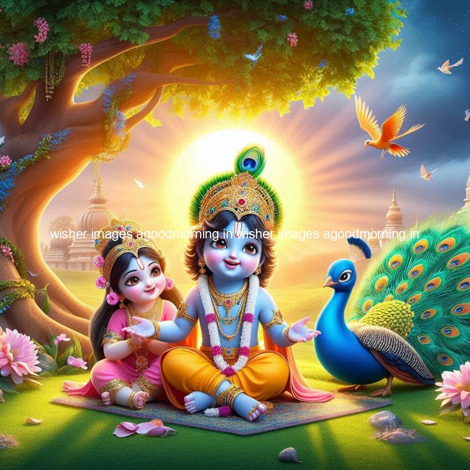 krishna-cartoon-images-hd-wallpapers-beautiful-garden-with-sun-rise-behind-he-krishna-ji-with-peacock-are-seating-23-960x960 105+ krishna Cartoon Images HD Wallpapers Free Download