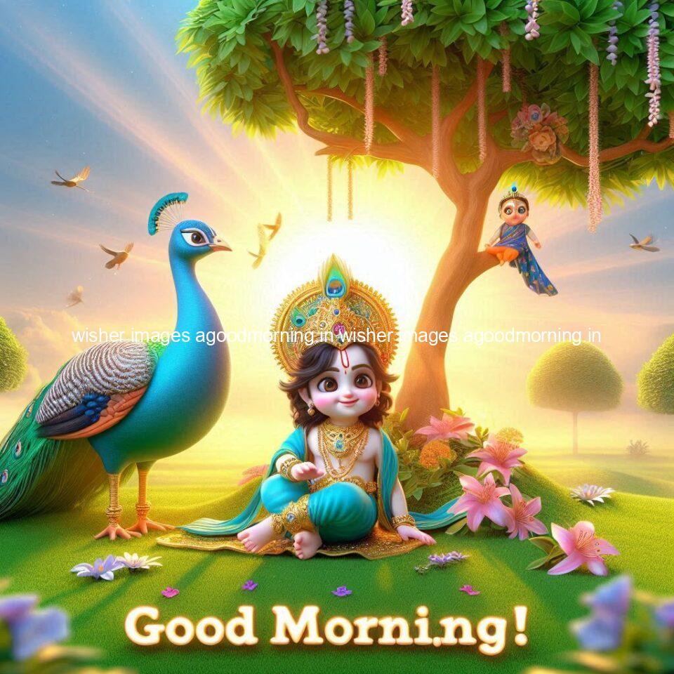 krishna-cartoon-images-hd-wallpapers-beautiful-garden-with-sun-rise-behind-he-krishna-ji-with-peacock-are-seating-24-960x960 105+ krishna Cartoon Images HD Wallpapers Free Download