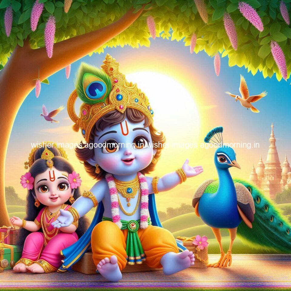 krishna-cartoon-images-hd-wallpapers-beautiful-garden-with-sun-rise-behind-he-krishna-ji-with-peacock-are-seating-30-960x960 105+ krishna Cartoon Images HD Wallpapers Free Download