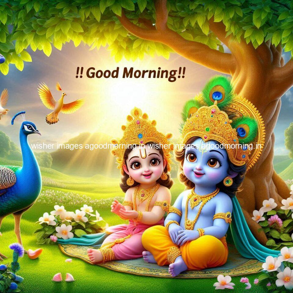 krishna-cartoon-images-hd-wallpapers-beautiful-garden-with-sun-rise-behind-he-krishna-ji-with-peacock-are-seating-40-960x960 105+ krishna Cartoon Images HD Wallpapers Free Download