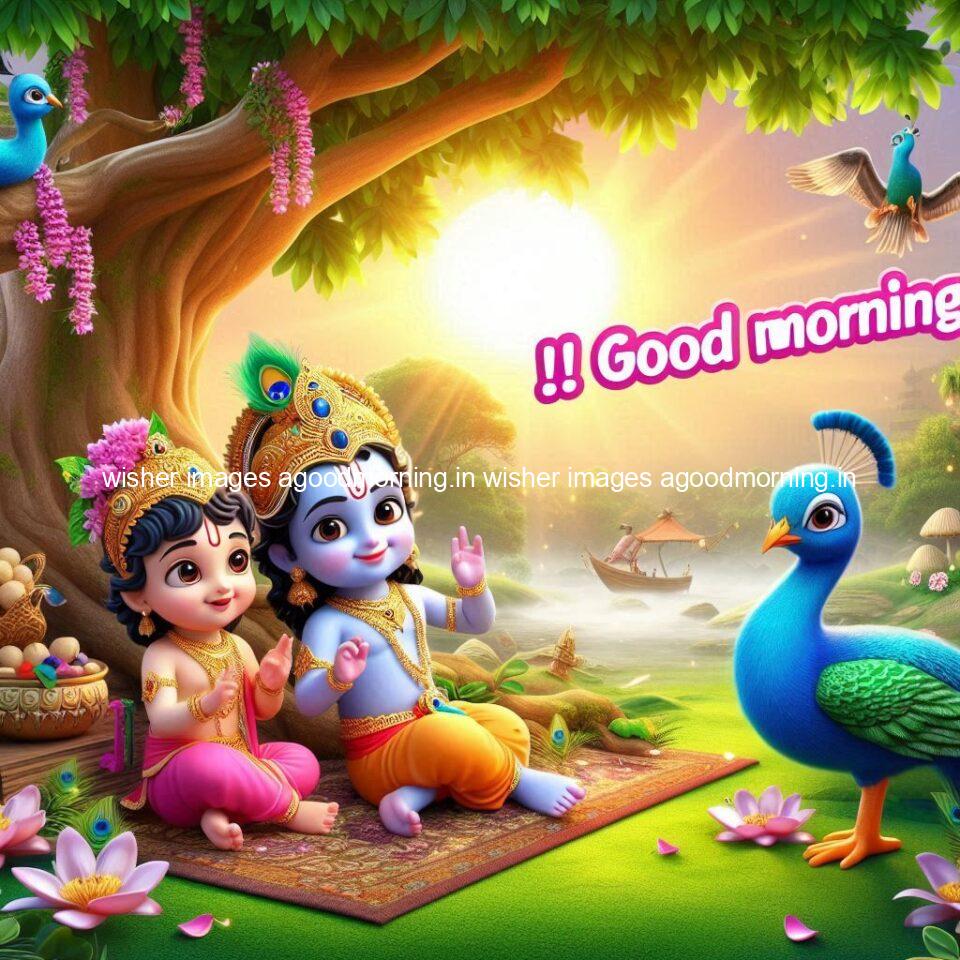 krishna-cartoon-images-hd-wallpapers-beautiful-garden-with-sun-rise-behind-he-krishna-ji-with-peacock-are-seating-42-960x960 105+ krishna Cartoon Images HD Wallpapers Free Download