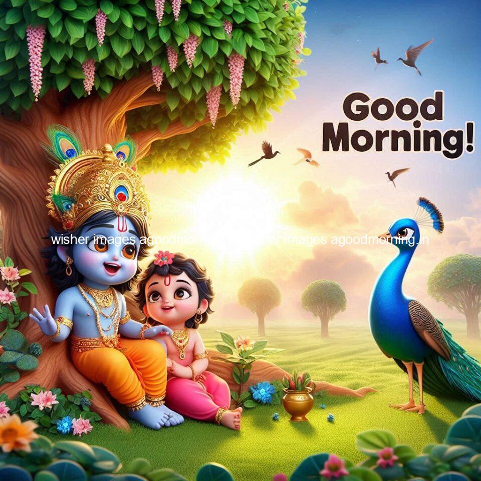 krishna-cartoon-images-hd-wallpapers-beautiful-garden-with-sun-rise-behind-he-krishna-ji-with-peacock-are-seating-50-960x960 105+ krishna Cartoon Images HD Wallpapers Free Download