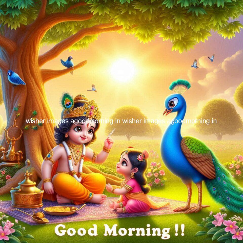 krishna-cartoon-images-hd-wallpapers-beautiful-garden-with-sun-rise-behind-he-krishna-ji-with-peacock-are-seating-52-960x960 105+ krishna Cartoon Images HD Wallpapers Free Download