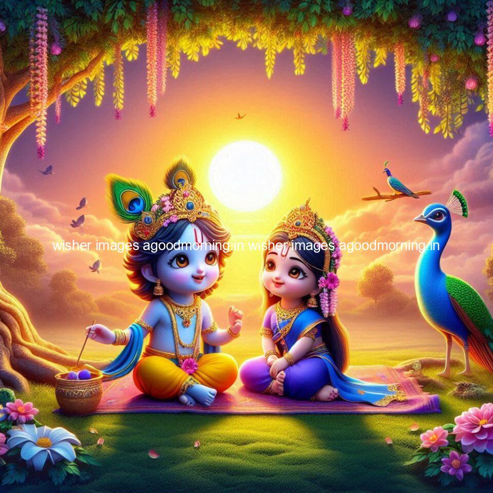 krishna-cartoon-images-hd-wallpapers-beautiful-garden-with-sun-rise-behind-he-krishna-ji-with-peacock-are-seating-60-960x960 105+ krishna Cartoon Images HD Wallpapers Free Download