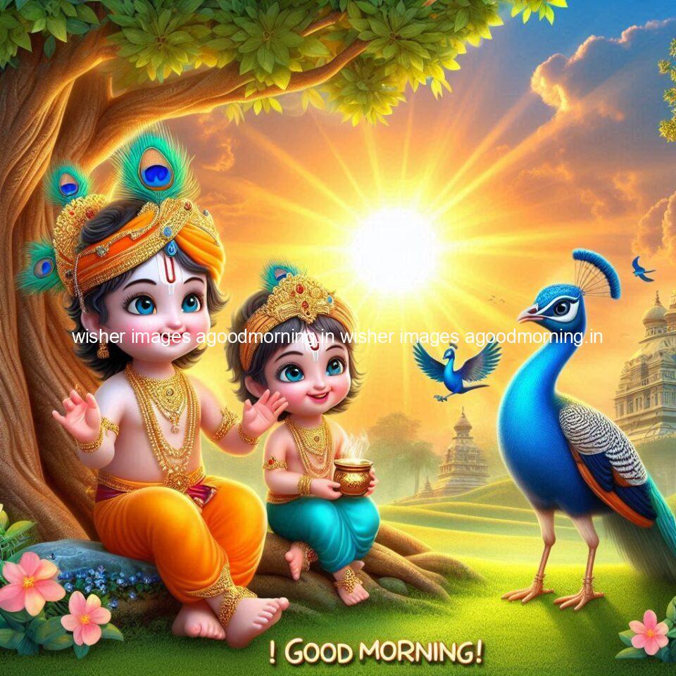 krishna-cartoon-images-hd-wallpapers-beautiful-garden-with-sun-rise-behind-he-krishna-ji-with-peacock-are-seating-70-960x960 105+ krishna Cartoon Images HD Wallpapers Free Download