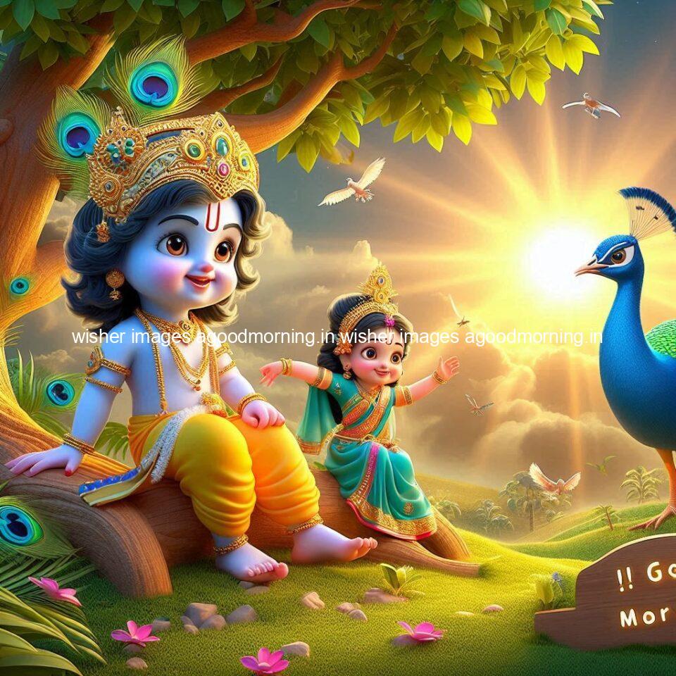 krishna-cartoon-images-hd-wallpapers-beautiful-garden-with-sun-rise-behind-he-krishna-ji-with-peacock-are-seating-75-960x960 105+ krishna Cartoon Images HD Wallpapers Free Download