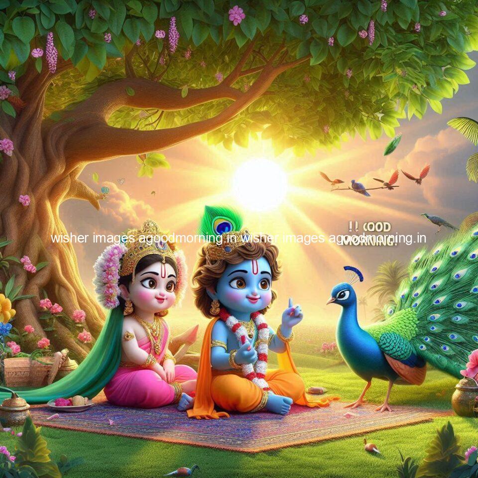 krishna-cartoon-images-hd-wallpapers-beautiful-garden-with-sun-rise-behind-he-krishna-ji-with-peacock-are-seating-85-960x960 105+ krishna Cartoon Images HD Wallpapers Free Download