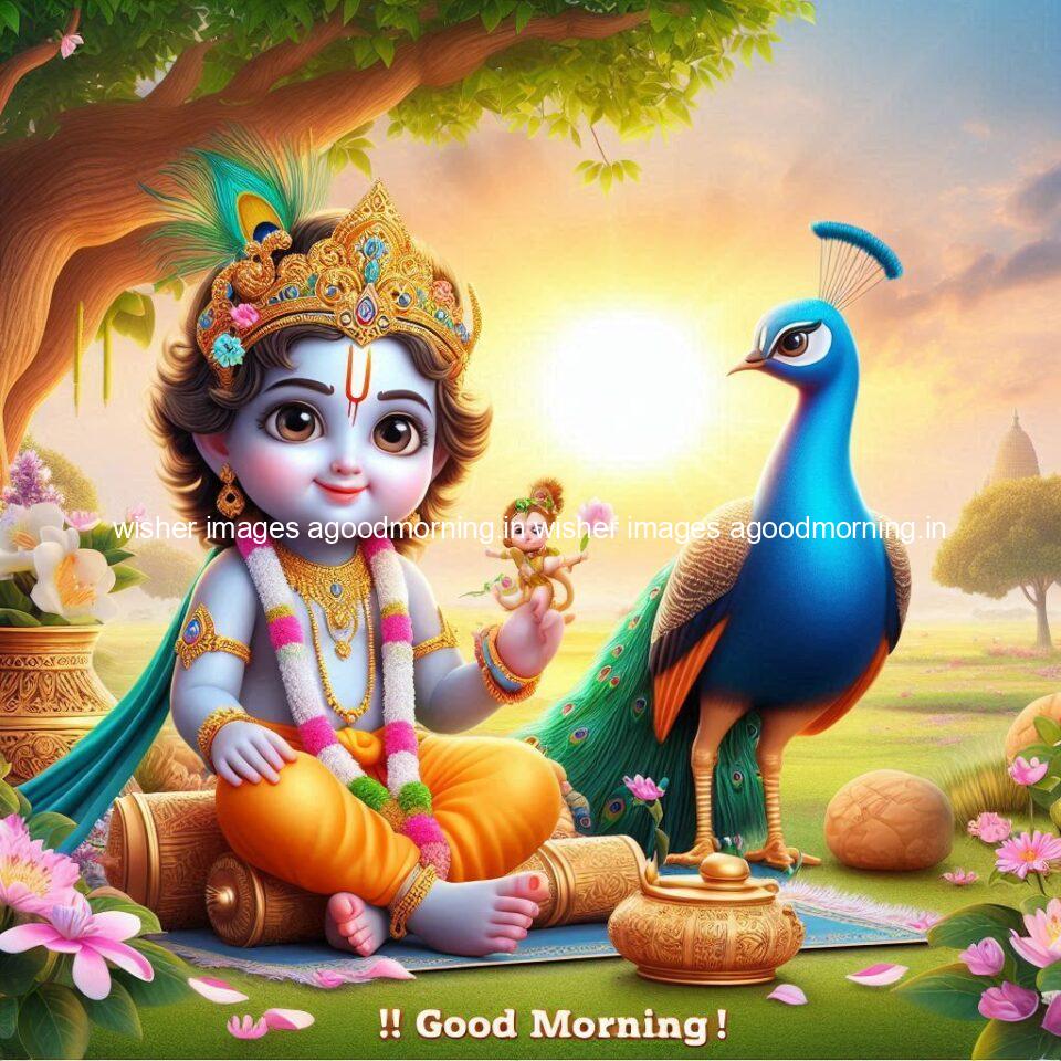 krishna-cartoon-images-hd-wallpapers-beautiful-garden-with-sun-rise-behind-he-krishna-ji-with-peacock-are-seating-95-960x960 105+ krishna Cartoon Images HD Wallpapers Free Download