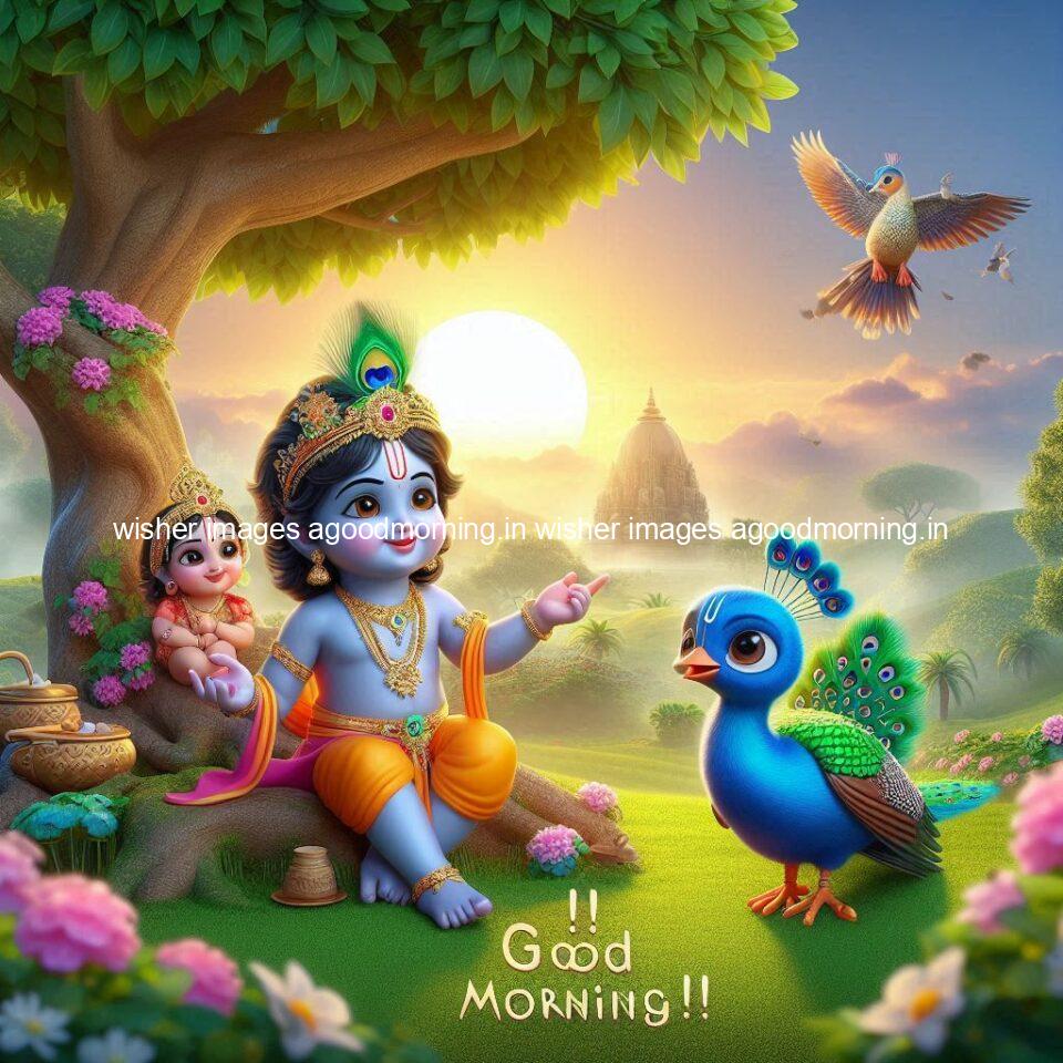 krishna-cartoon-images-hd-wallpapers-beautiful-garden-with-sun-rise-behind-he-krishna-ji-with-peacock-are-seating-96-960x960 105+ krishna Cartoon Images HD Wallpapers Free Download