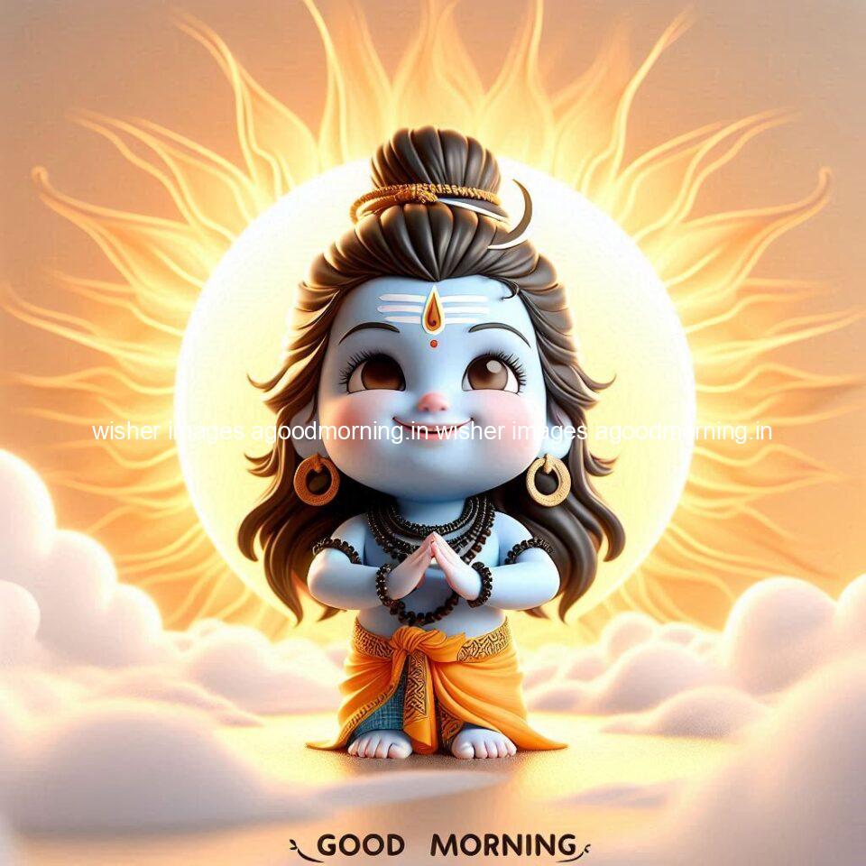 load shiva kids good morning shiv images beautiful background behind the shiva sun is placed ()