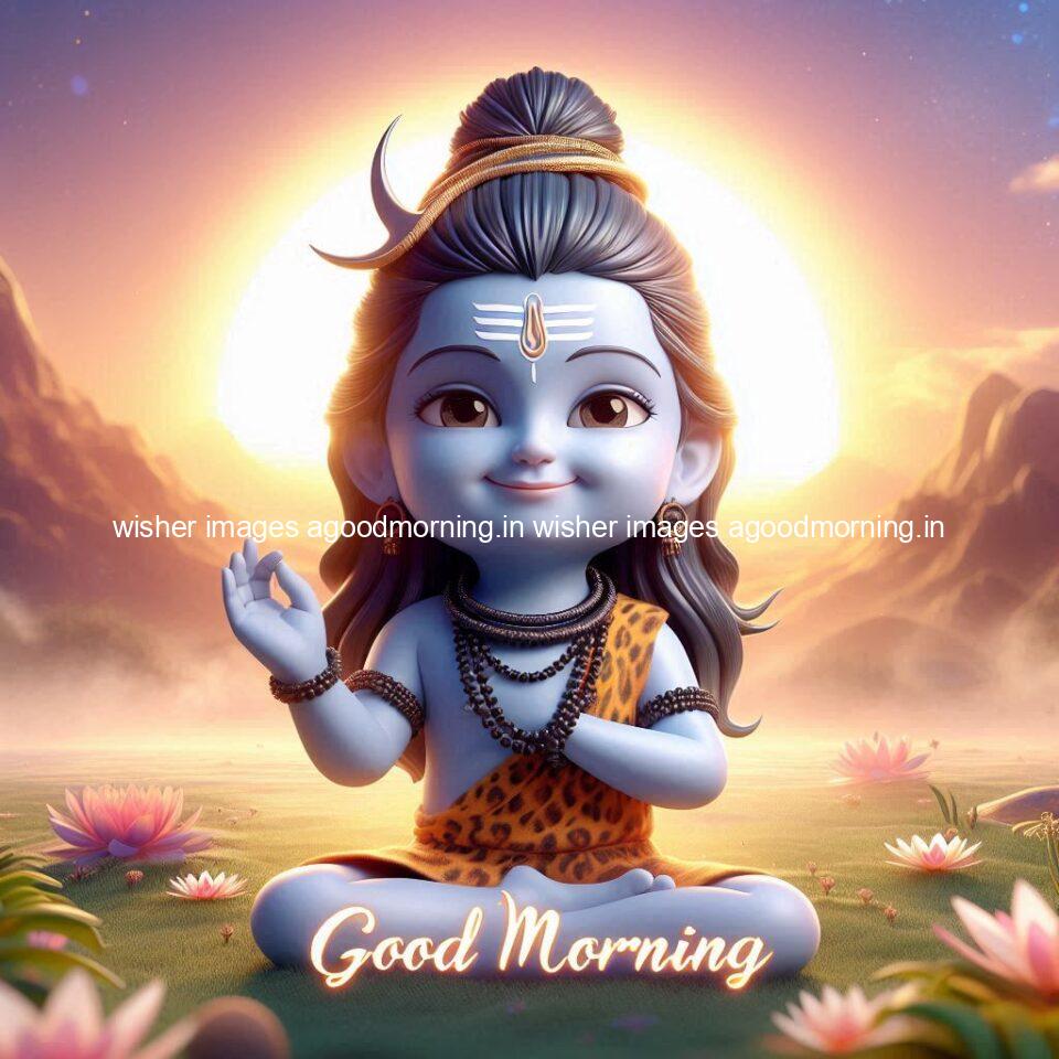 load shiva kids good morning shiv images beautiful background behind the shiva sun is placed ()