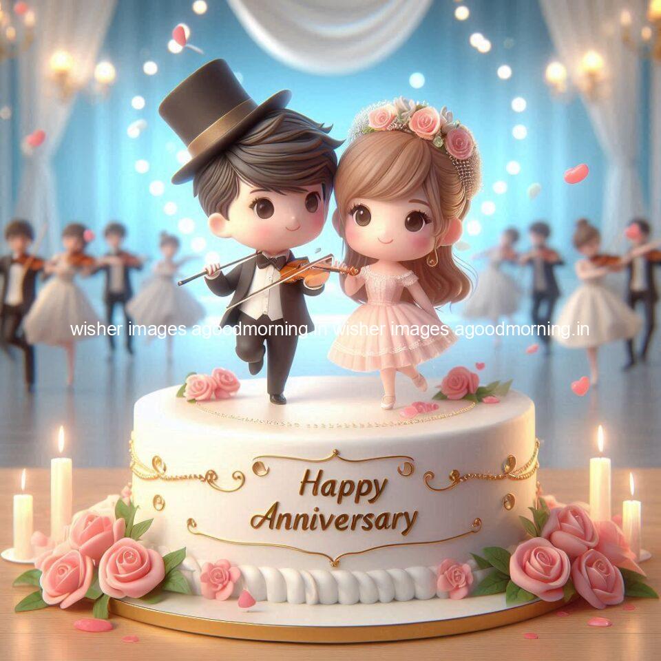 wedding anniversary wishes for couple beautiful cake with couple is enjoy happy anniversary images ()