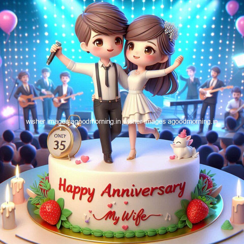 121+ Wedding anniversary wishes for couple Free Download 12 wedding anniversary wishes for couple beautiful cake with couple is enjoy happy anniversary images ()