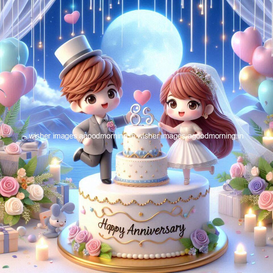 wedding anniversary wishes for couple beautiful cake with couple is enjoy happy anniversary images ()