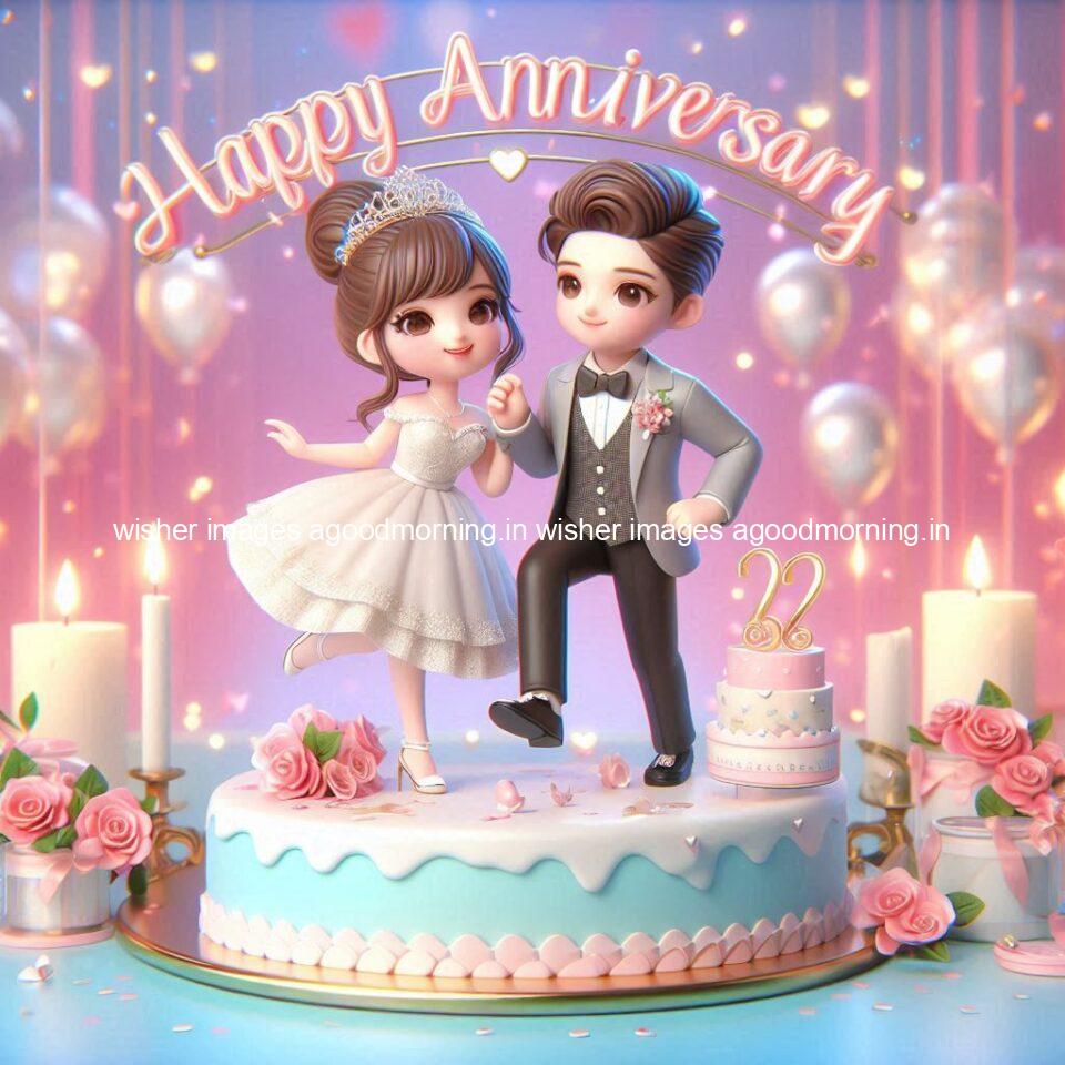 121+ Wedding anniversary wishes for couple Free Download 13 wedding anniversary wishes for couple beautiful cake with couple is enjoy happy anniversary images ()