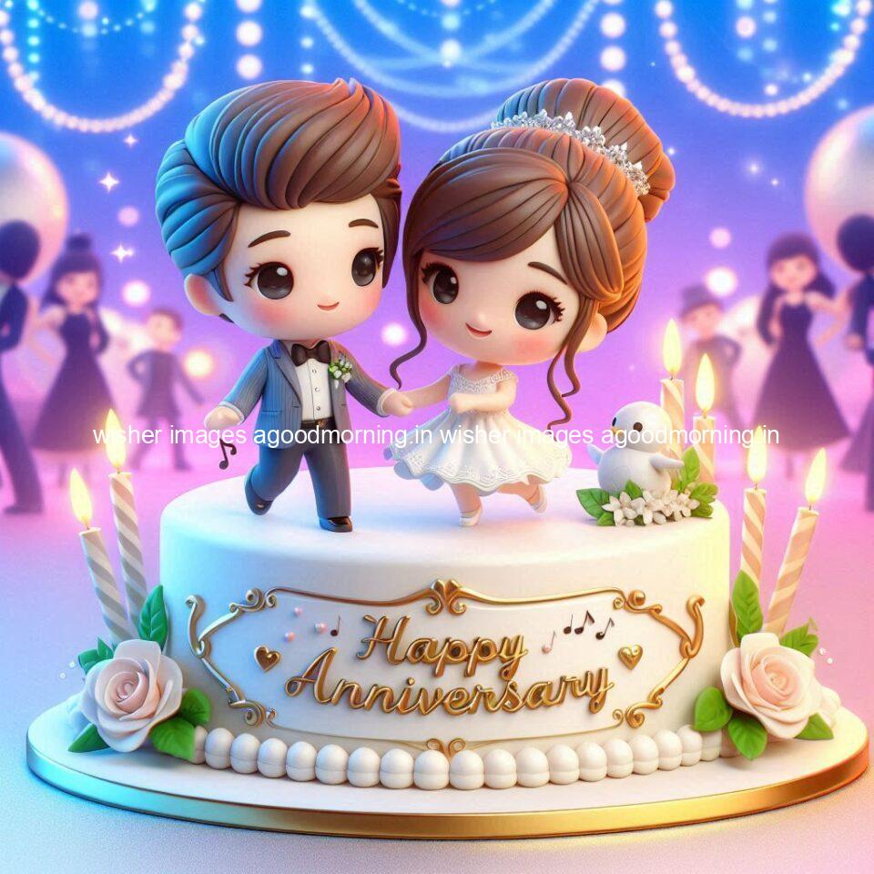 wedding anniversary wishes for couple beautiful cake with couple is enjoy happy anniversary images ()