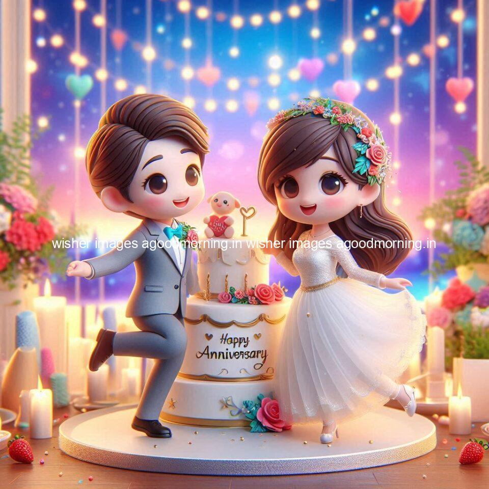 121+ Wedding anniversary wishes for couple Free Download 18 wedding anniversary wishes for couple beautiful cake with couple is enjoy happy anniversary images ()