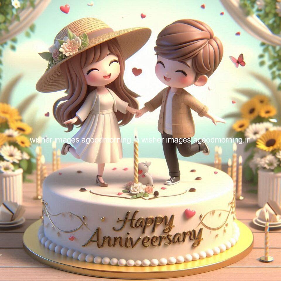 121+ Wedding anniversary wishes for couple Free Download 3 wedding anniversary wishes for couple beautiful cake with couple is enjoy happy anniversary images ()