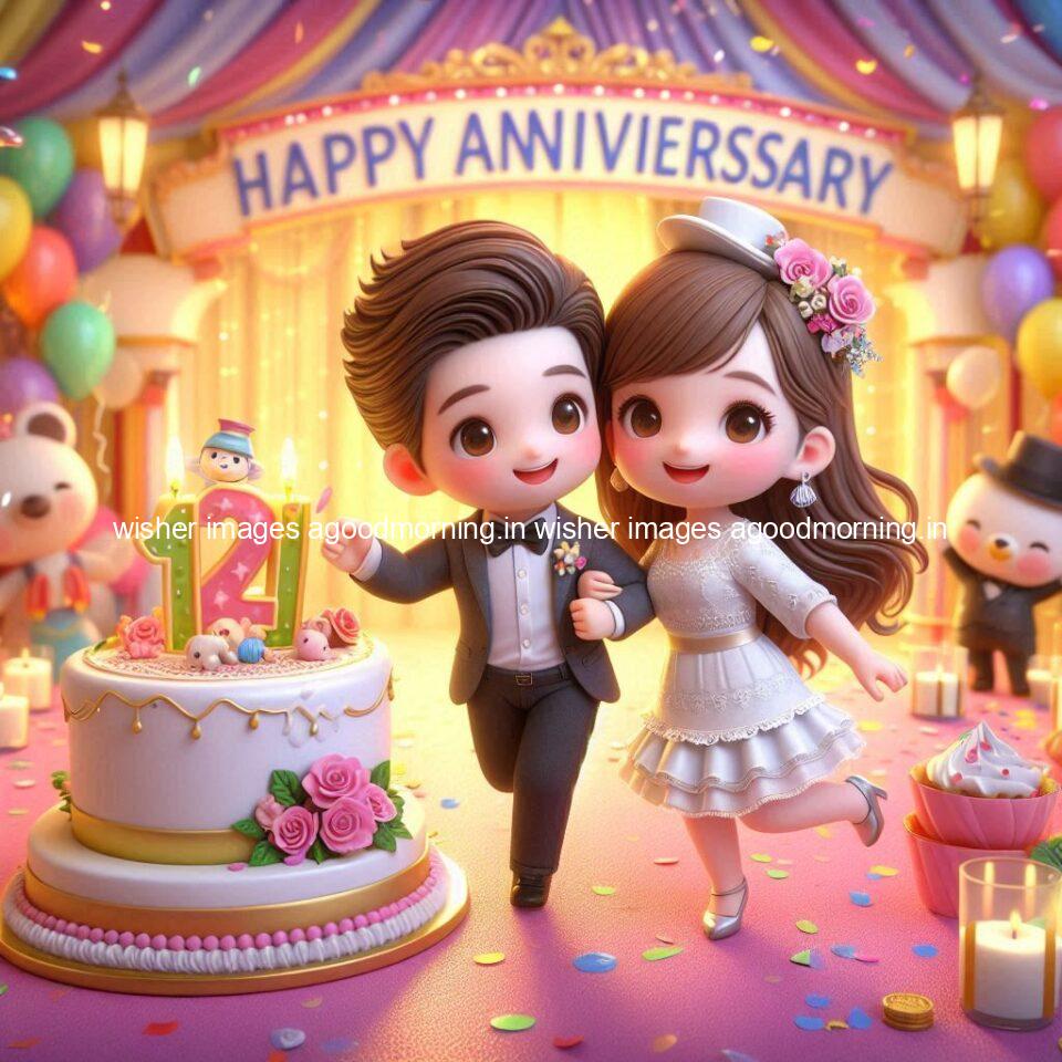 121+ Wedding anniversary wishes for couple Free Download 23 wedding anniversary wishes for couple beautiful cake with couple is enjoy happy anniversary images ()
