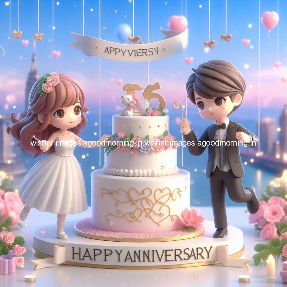 121+ Wedding anniversary wishes for couple Free Download 27 wedding anniversary wishes for couple beautiful cake with couple is enjoy happy anniversary images ()