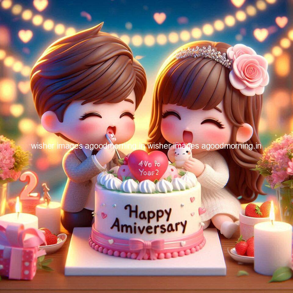 121+ Wedding anniversary wishes for couple Free Download 29 wedding anniversary wishes for couple beautiful cake with couple is enjoy happy anniversary images ()