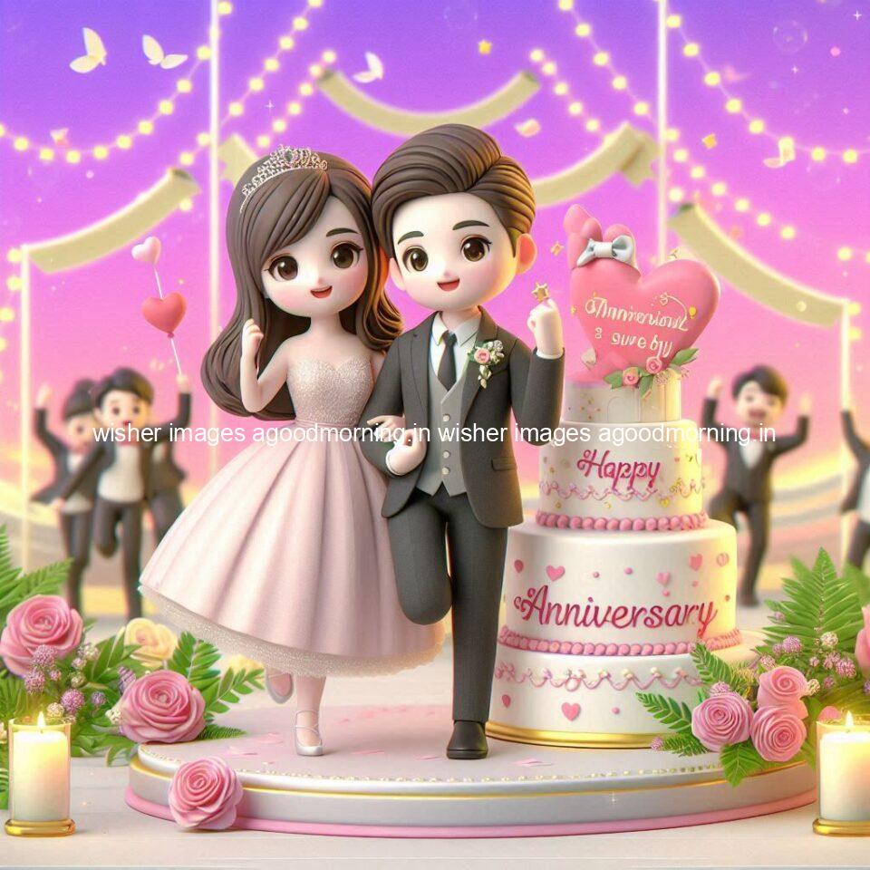 121+ Wedding anniversary wishes for couple Free Download 34 wedding anniversary wishes for couple beautiful cake with couple is enjoy happy anniversary images ()