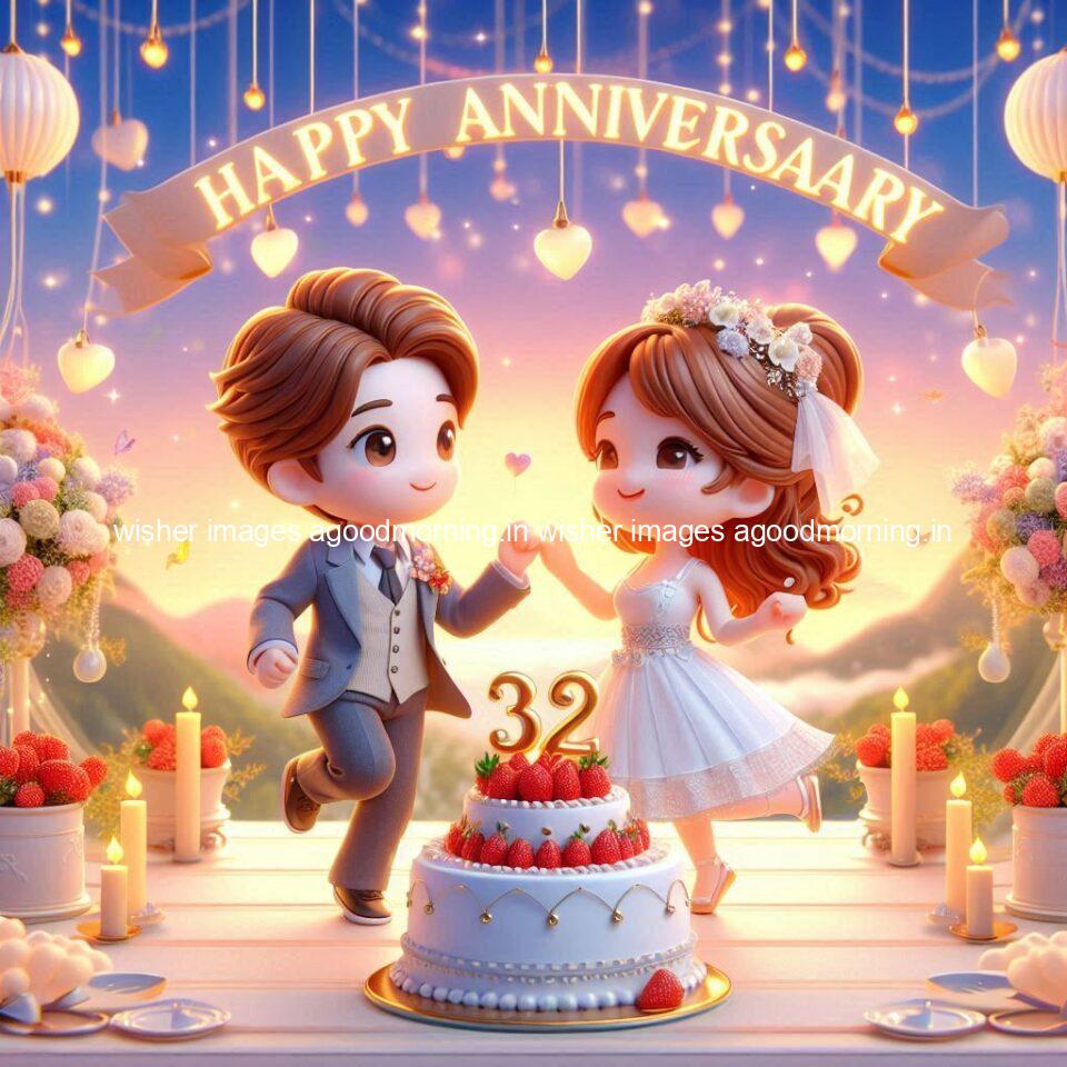 wedding anniversary wishes for couple beautiful cake with couple is enjoy happy anniversary images ()