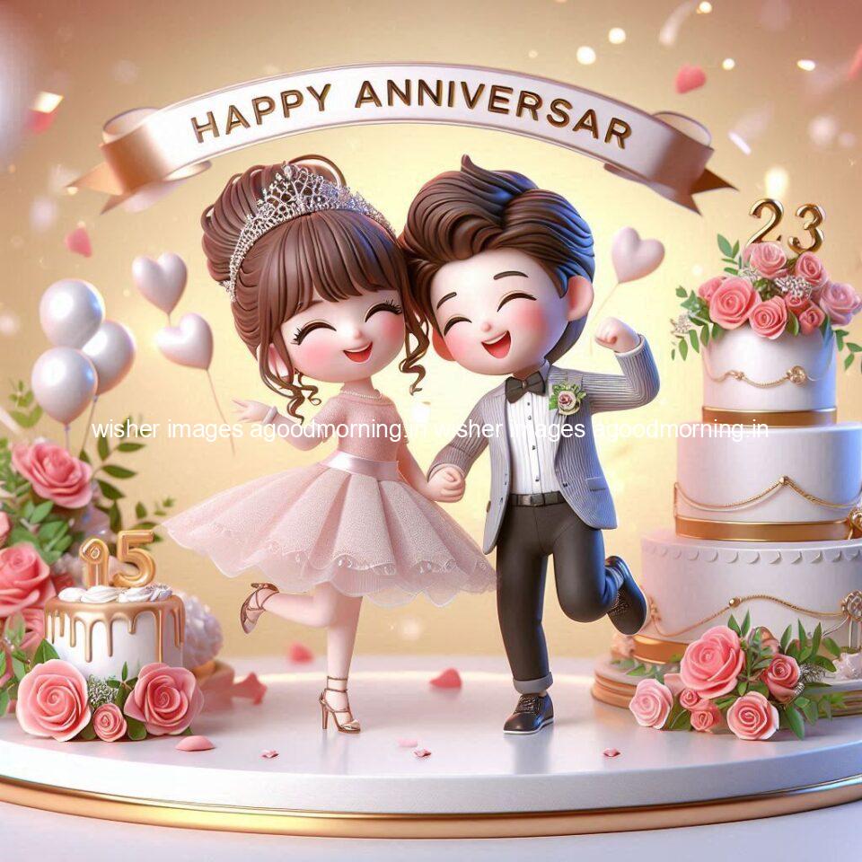 wedding anniversary wishes for couple beautiful cake with couple is enjoy happy anniversary images ()