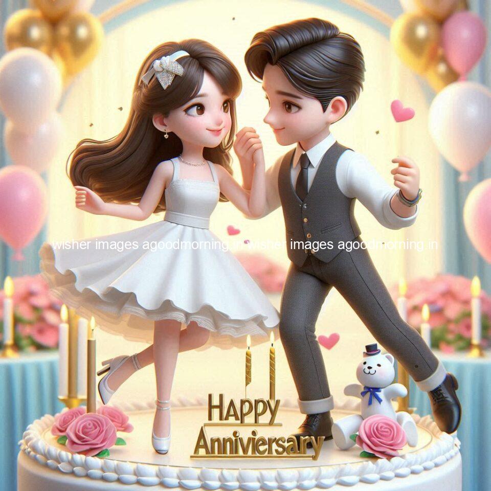 wedding anniversary wishes for couple beautiful cake with couple is enjoy happy anniversary images ()