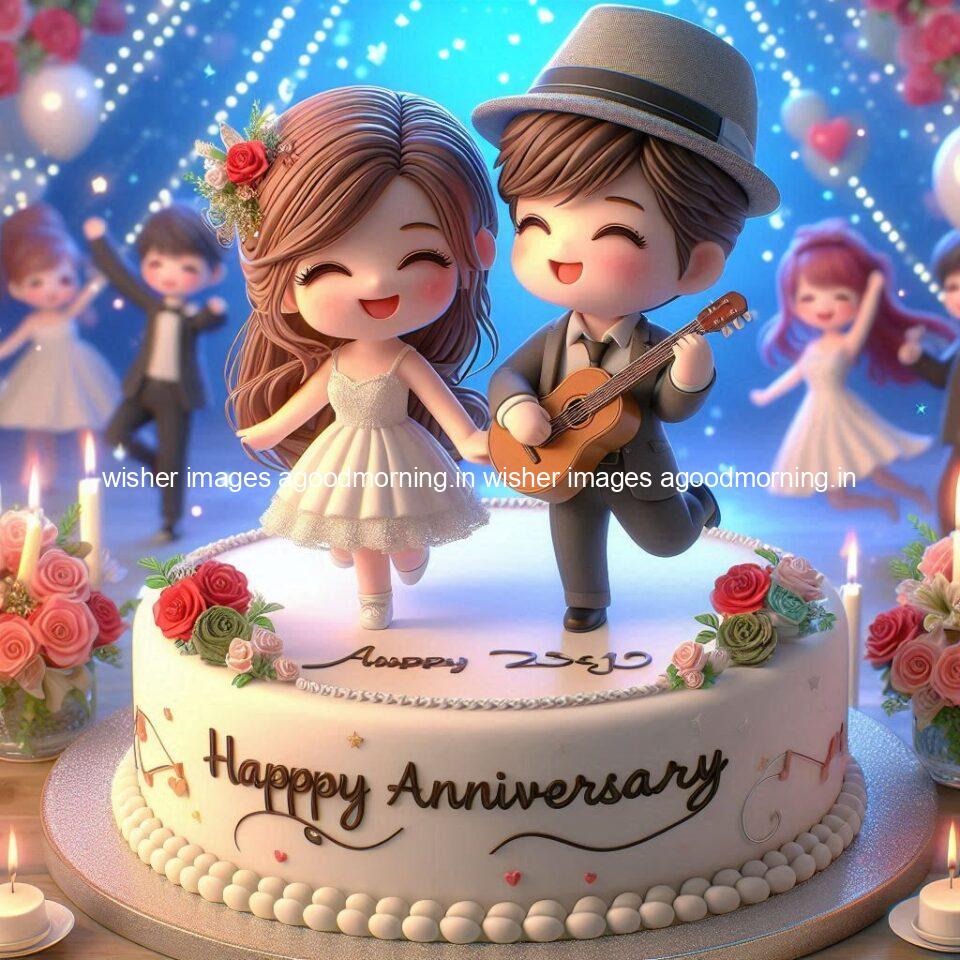 121+ Wedding anniversary wishes for couple Free Download 54 wedding anniversary wishes for couple beautiful cake with couple is enjoy happy anniversary images ()