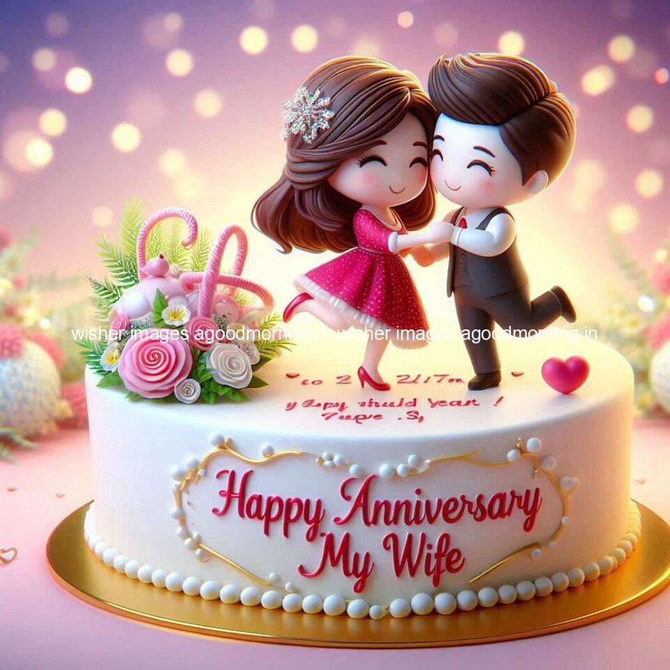 wedding anniversary wishes for couple beautiful cake with couple is enjoy happy anniversary images ()