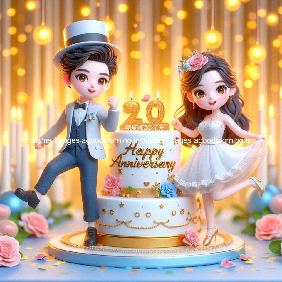 wedding anniversary wishes for couple beautiful cake with couple is enjoy happy anniversary images ()