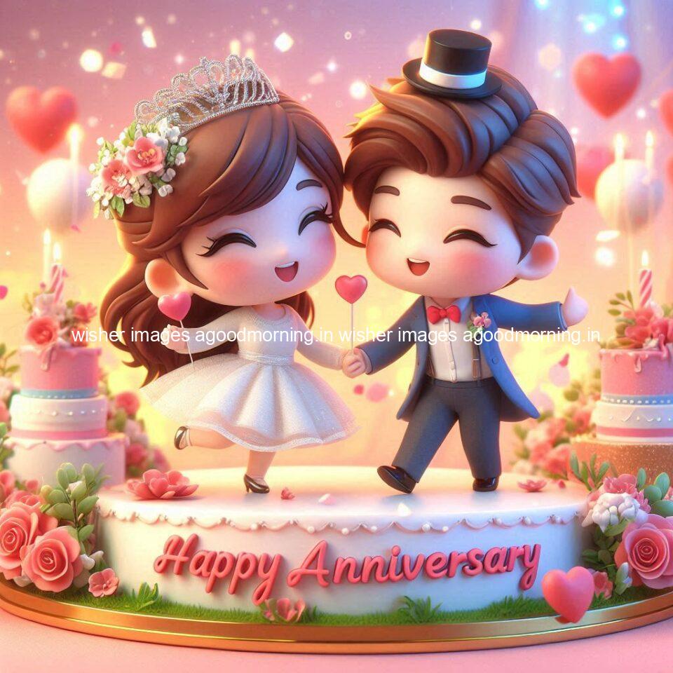 wedding anniversary wishes for couple beautiful cake with couple is enjoy happy anniversary images ()